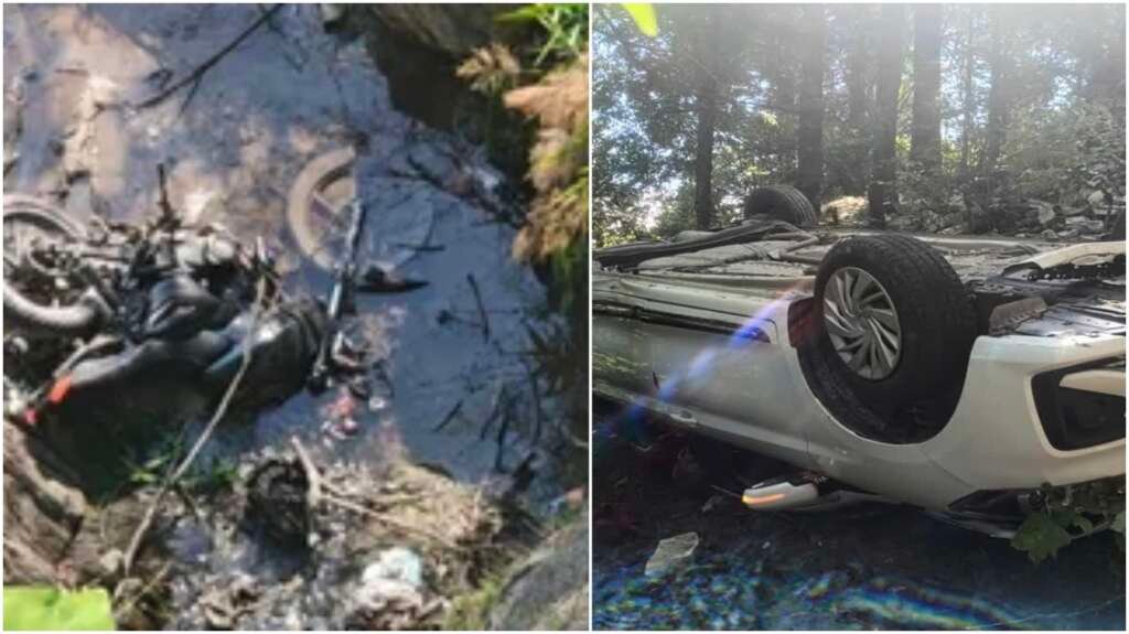 पिथौरागढ़ में दो सड़क दुर्घटनाओं की तस्वीर