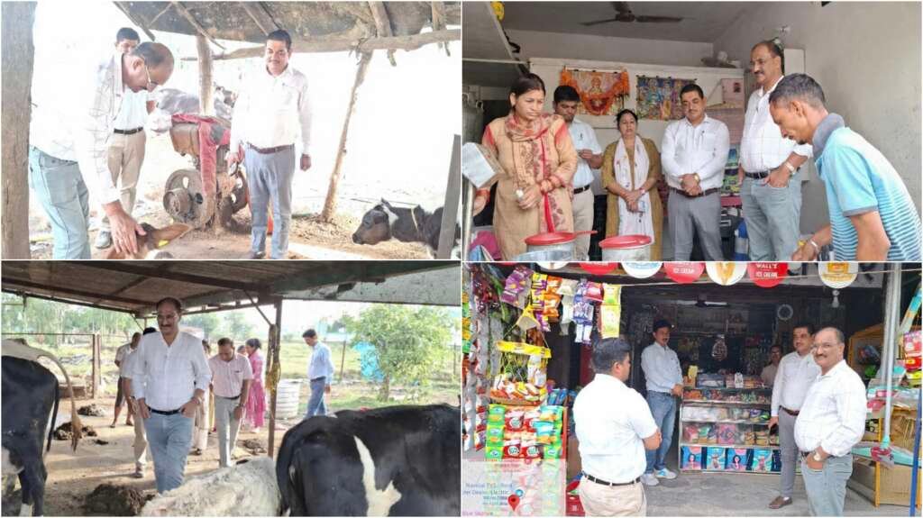 हल्द्वानी और लालकुआं क्षेत्र में दुग्ध संग्रहण एवं विपणन व्यवस्था का निरीक्षण करते अपर सचिव सुरेश जोशी और अधिकारी।