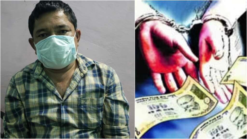 विजिलेंस टीम द्वारा हल्द्वानी में एक पुलिस आरक्षी को रिश्वत लेते हुए गिरफ्तार करने की कार्रवाई का दृश्य।