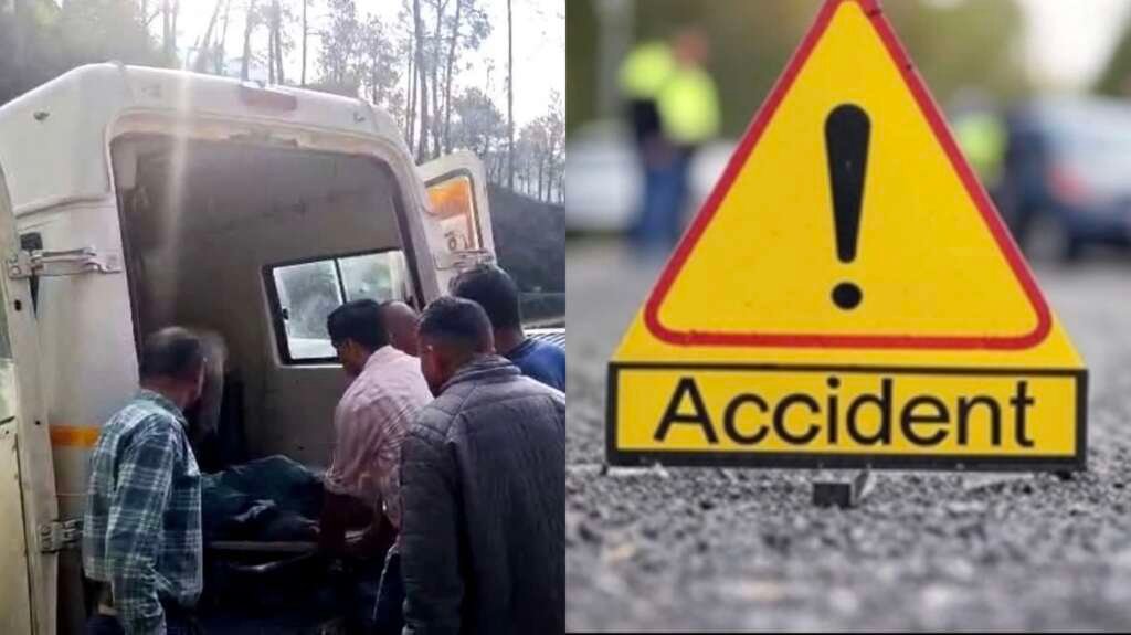 चमोली के देवाल क्षेत्र में सड़क दुर्घटना के बाद खाई में गिरे वाहन के पास रेस्क्यू अभियान चलाती पुलिस और डीडीआरएफ की टीम।