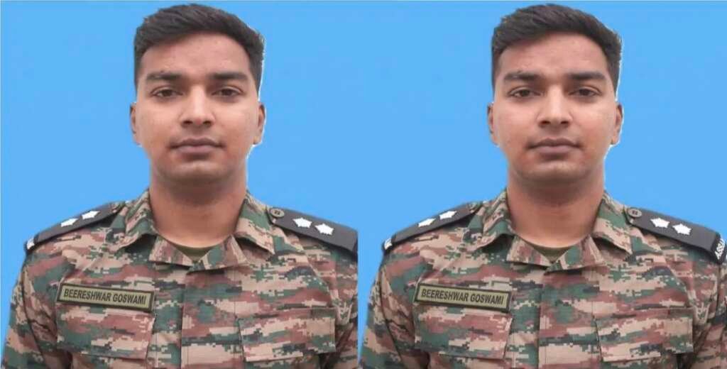 भारतीय सेना के लेफ्टिनेंट बीरेश्वर गोस्वामी की तस्वीर, जो राजौरी में ऑपरेशन शेरूवाली के दौरान शहीद हुए।