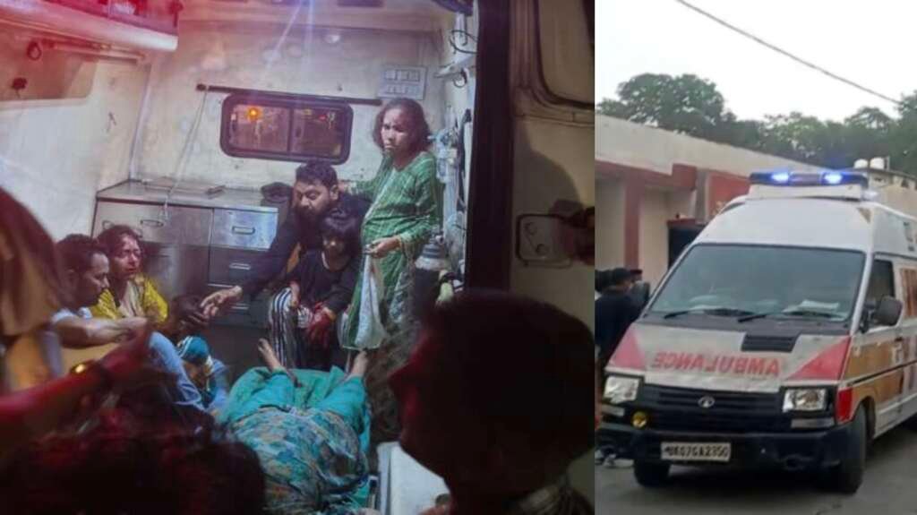 खाई में गिरी टेंपो ट्रैवलर के बाद मौके पर चलाया गया राहत-बचाव अभियान।