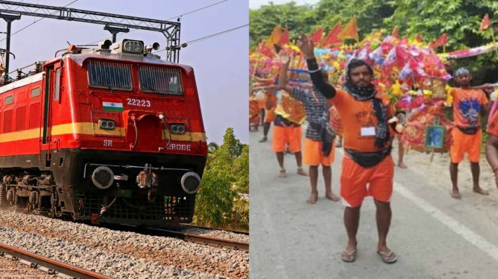 कांवड़ मेले के दौरान श्रद्धालुओं के लिए रेलवे की विशेष ट्रेनों की प्रतीकात्मक तस्वीर।