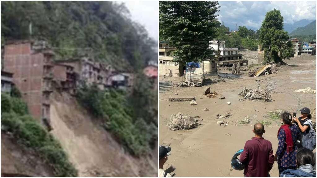 नेपाल में विनाशकारी बाढ़ के बाद तबाही का दृश्य