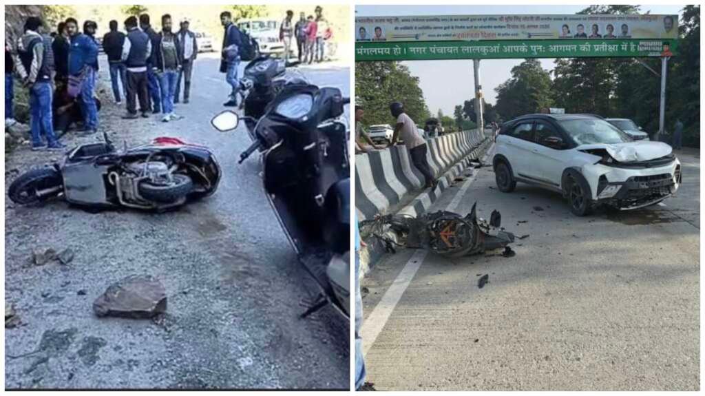 लालकुआं और हल्दूचौड़ में हुए सड़क हादसों का संयुक्त दृश्य